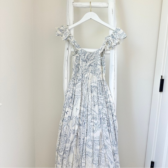 Raviya Women's Blue and White Off-The-Shoulder Maxi Dress Swim Cover-Up - Picture 3 of 14